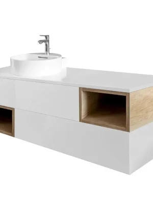 Víkendová Akce Olivín max - spodní skříňka 120 cm bez umyvadla, 2 zásuvky, 2 niky, závěsná (OM120ZZOO/Lxyz)