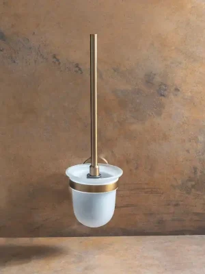 Uitverkoop Amber - WC štětka, miska sklo, kartáč černý, Coffee-Gold mat (155113017)