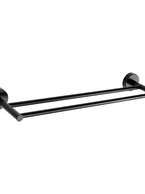 Značkový SLZD 11N - Nerezový dvojitý držák ručníků 60 cm, černý (62111 Sanela)