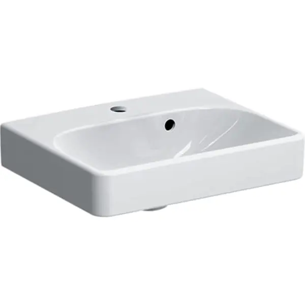 Umývátko Geberit Smyle Square s asymetrickým přepadem 45x36 (500.222.01.1) Premium