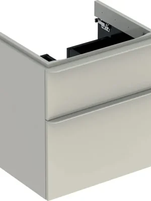 Beperkte Voorraad Skříňka pod umyvadlo Geberit Smyle Square 60 cm, 2 zásuvky, pískově šedá (500.352.JL.1)