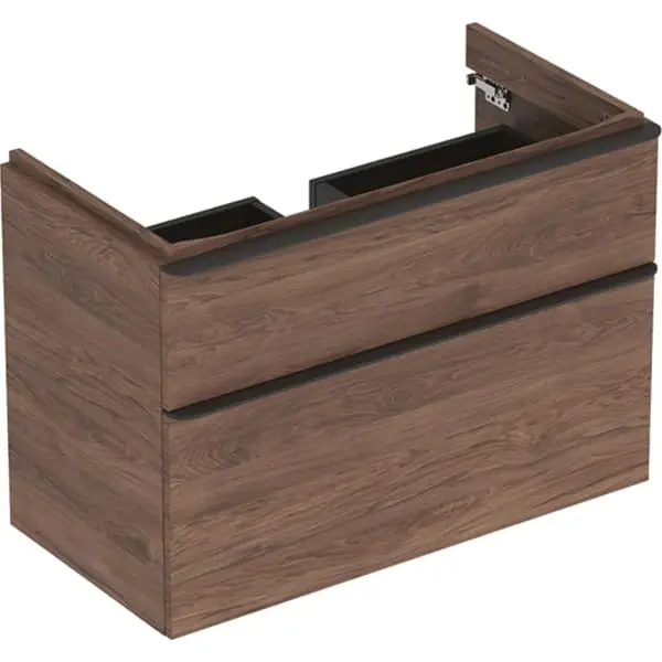 Skříňka pod umyvadlo Geberit Smyle Square 90 cm, 2 zásuvky, ořech (500.354.JR.1) Víkendová Akce