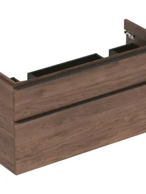Express Levering Skříňka pod dvojumyvadlo Geberit Smyle Square 120 cm, 2 zásuvky, ořech (500.356.JR.1)