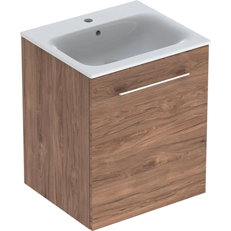 Alleen Vandaag Nábytkový set umyvadla Geberit Selnova Square a skříňkou 55 cm, dvířka, ořech (501.250.00.1)