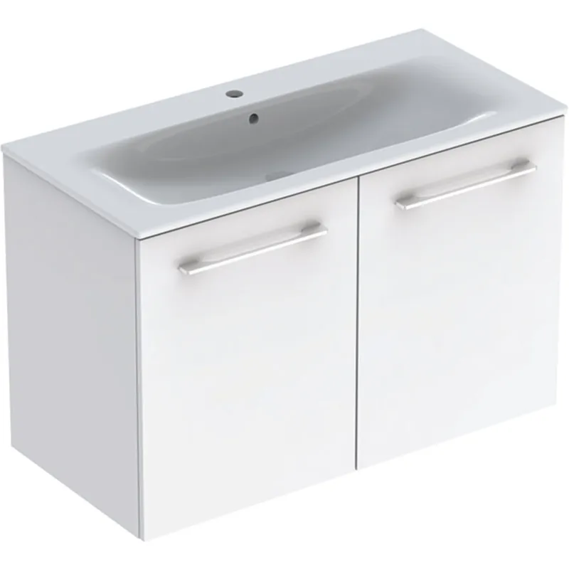 Kup Teď Nábytkový set umyvadla Geberit Selnova Square a skříňkou 100 cm, 2 dvířka, bílá (501.260.00.1)