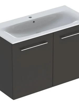Actieprijs Nábytkový set umyvadla Geberit Selnova Square a skříňkou 100 cm, 2 dvířka, šedá (501.261.00.1)