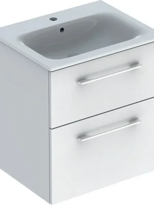 Značkový Nábytkový set umyvadla Geberit Selnova Square a skříňkou 60 cm, 2 zásuvky, bílá (501.236.00.1)