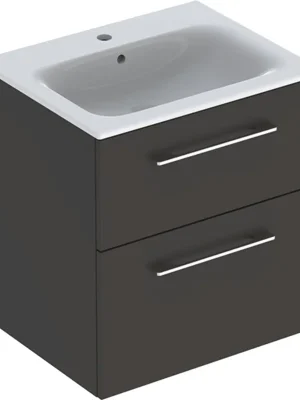 Nábytkový set umyvadla Geberit Selnova Square a skříňkou 60 cm, 2 zásuvky, šedá (501.237.00.1) Akce