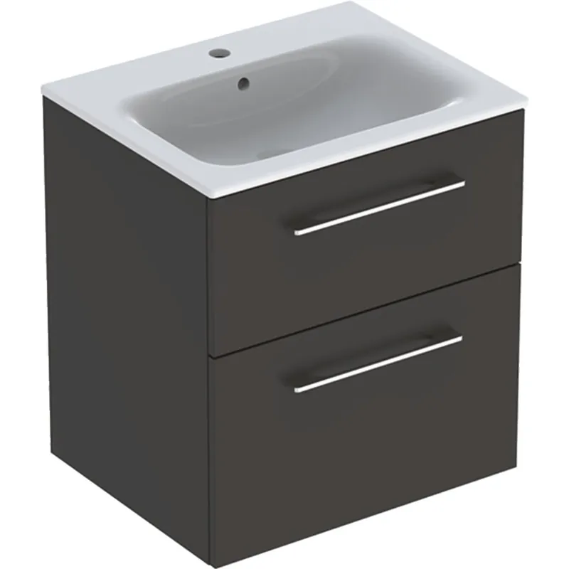 Nábytkový set umyvadla Geberit Selnova Square a skříňkou 60 cm, 2 zásuvky, šedá (501.237.00.1) Akce