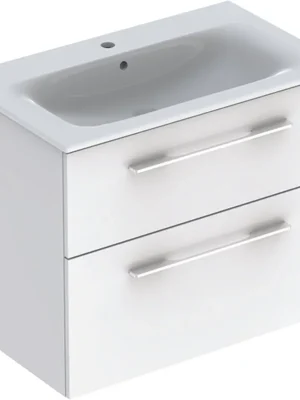 Beste Prijs Nábytkový set umyvadla Geberit Selnova Square a skříňkou 80 cm, 2 zásuvky, bílá (501.240.00.1)
