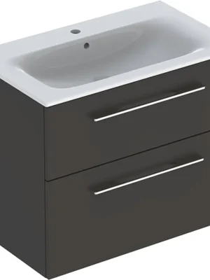 Favoriet Nábytkový set umyvadla Geberit Selnova Square a skříňkou 80 cm, 2 zásuvky, šedá (501.241.00.1)