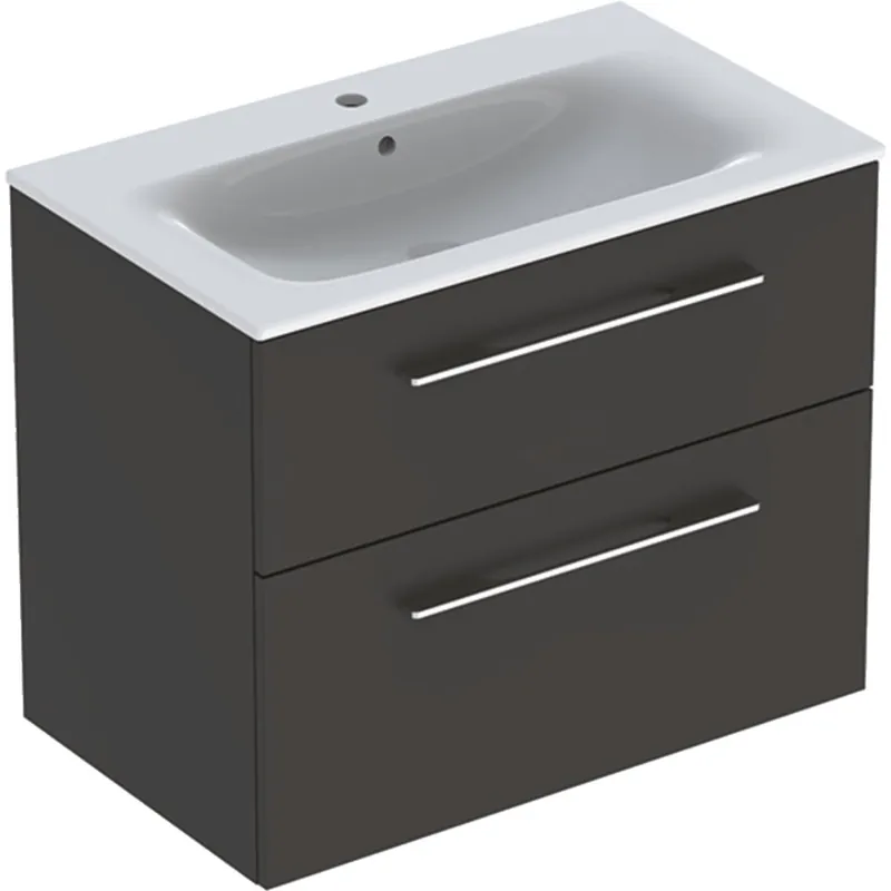 Favoriet Nábytkový set umyvadla Geberit Selnova Square a skříňkou 80 cm, 2 zásuvky, šedá (501.241.00.1)
