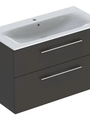 Nábytkový set umyvadla Geberit Selnova Square a skříňkou 100 cm, 2 zásuvky, šedá (501.245.00.1) Novinka
