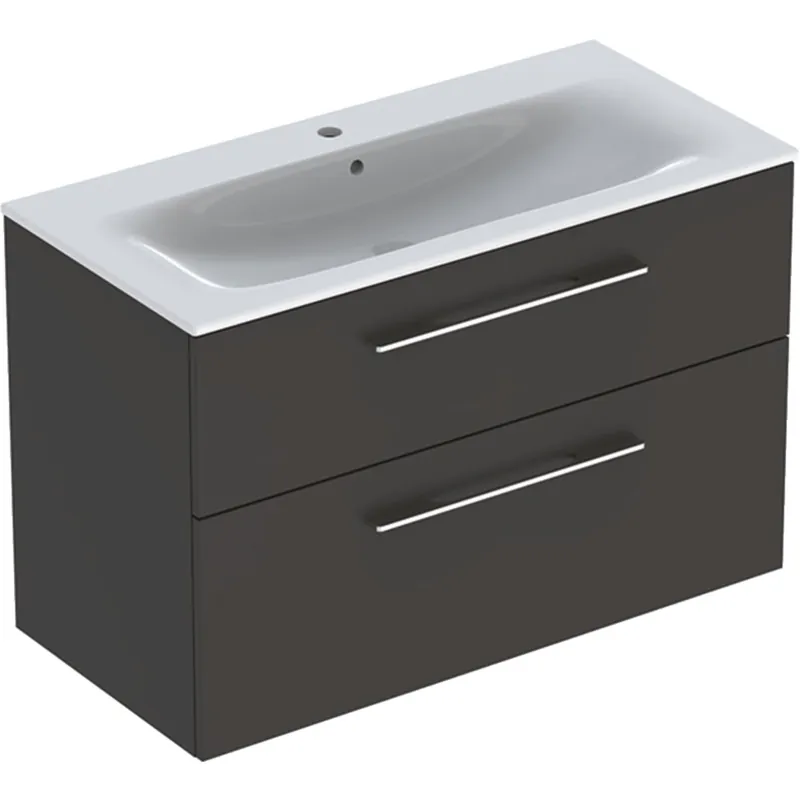 Nábytkový set umyvadla Geberit Selnova Square a skříňkou 100 cm, 2 zásuvky, šedá (501.245.00.1) Novinka