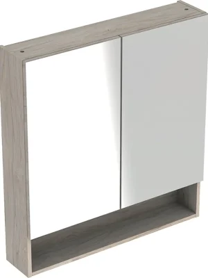 Zrcadlová skříňka Geberit Selnova Square 60x85, 2 dvířka, ořech světlý (501.267.00.1) Dagaanbieding