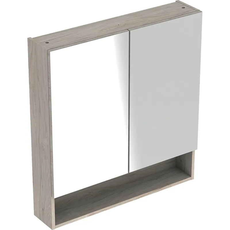 Zrcadlová skříňka Geberit Selnova Square 60x85, 2 dvířka, ořech světlý (501.267.00.1) Dagaanbieding