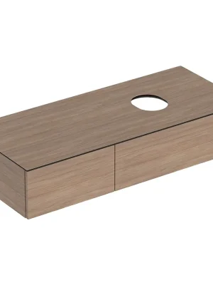 Levný Skříňka pro umyvadlo na desku Geberit VariForm 120 cm, 2 zásuvky, dub (501.175.00.1)