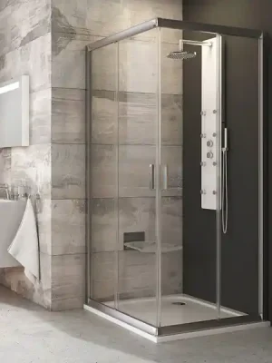 BLRV2 90 kout rohový posuvný, rám satin/sklo transparent, 90x90 (1LV70U00Z1) Vysoce Kvalitní