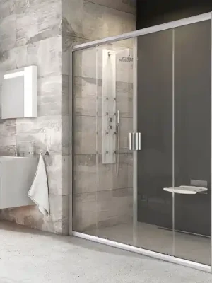 BLDP4 130 dveře posuvné, rám satin/sklo transparent (0YVJ0U00Z1) Horká Nabídka