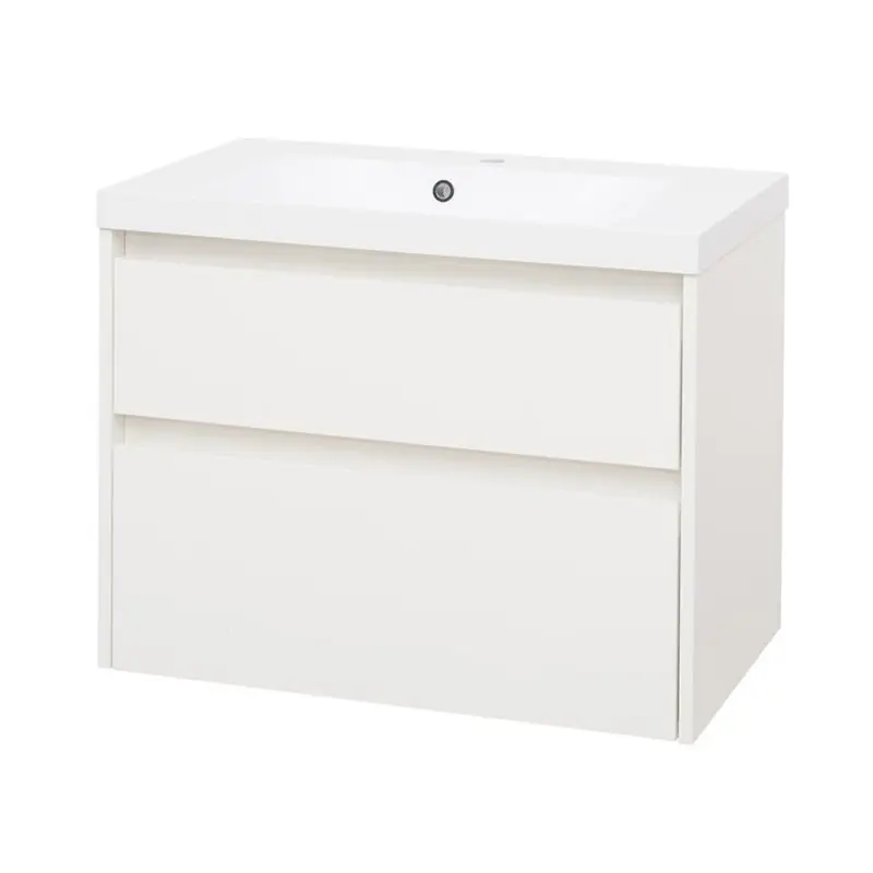 Korting Opto, koupelnová skříňka s umyvadlem z litého mramoru 81 cm, bílá (CN911M)