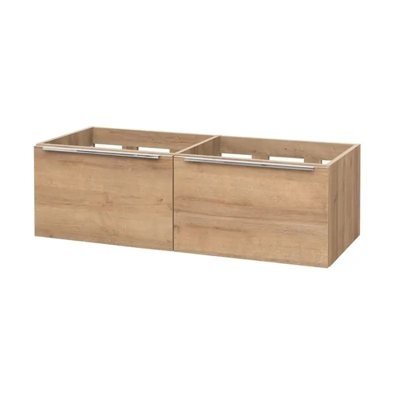 Fabrieksprijs Mailo, koupelnová skříňka 121 cm, dub Riviera, úchytka chrom (CN528S)