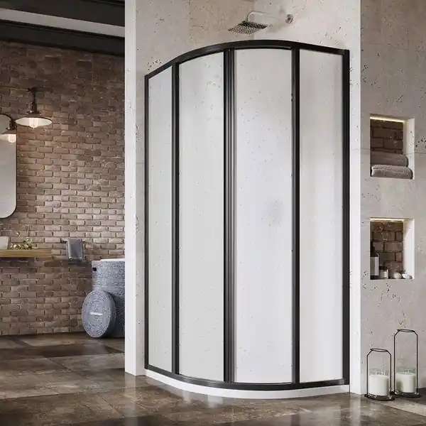 SKCP4-90 195 kout čtvrtkruhový, rám černý/plast pearl, 90x90 (3117O30211) Lage Kosten