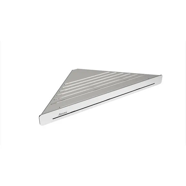 Lage Prijs Slim C polička rohová, satin/chrom (X07P578)