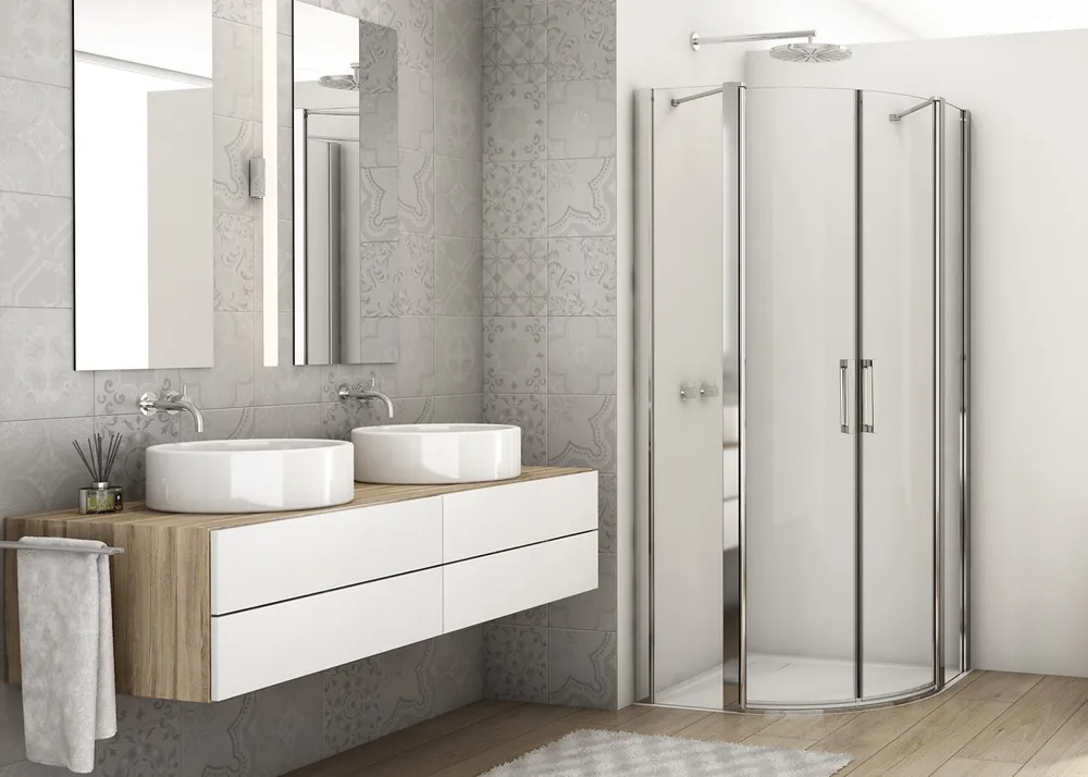 D22ERB - čtvrtkruhový kout s dvoukřídlými dveřmi 120x120, R55 (D22ERB5512050) Flitsaanbieding
