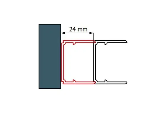 Meest Verkocht Rozšiřovací profil 24 mm, 199 cm, černá matná, pro Cadura, Annea (ECA.06.1997)