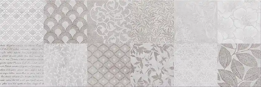 Gereduceerde Prijs Snowdrops patchwork - obkládačka 20x60 šedá (W477-002-1)