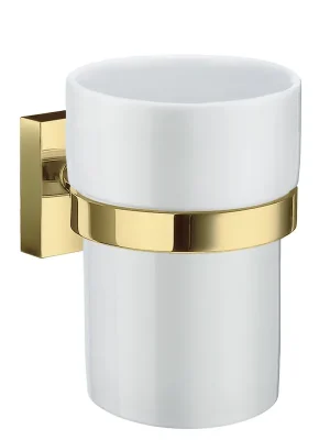 Must-Have House - držák pohárku - porcelán, leštěná mosaz (RV343P)