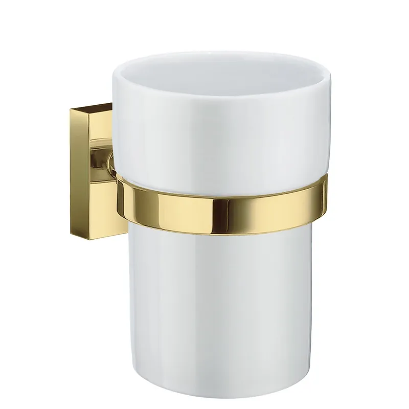 Must-Have House - držák pohárku - porcelán, leštěná mosaz (RV343P)