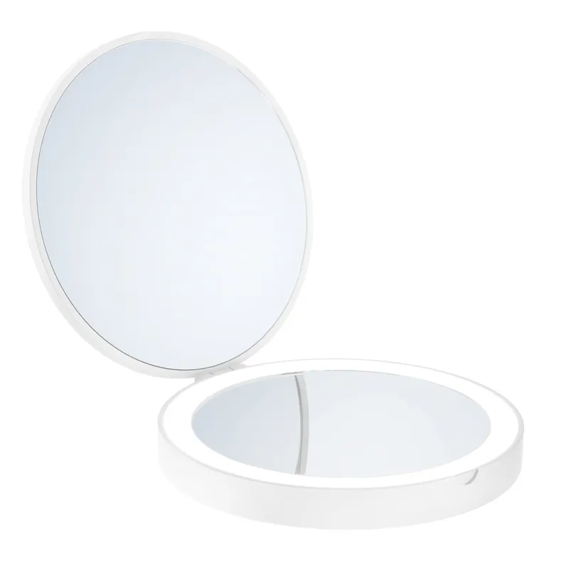 Koop Vandaag Outline Lite - cestovní kosmetické zrcátko, LED- technologie, dobíjecí baterie USB (baterie a kabel součástí balení), zvětšení klasické a 7x, matná bílá (FX627)