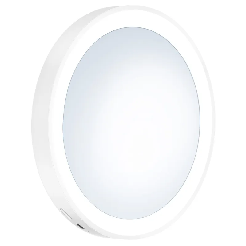 Outline Lite - plastové zrcátko s přísavkou, LED- technologie, dobíjecí baterie USB, zvětšení 7x, matná bílá (FX625) Lage Kosten