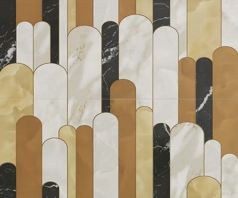 Uitverkoop Roma Gold Archs Inserto Mix 2 - obkládačka inzerto 100x120 (fQMV)