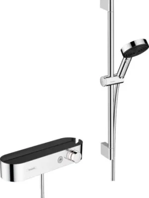Pulsify Select S sprchová souprava 105 3jet Relaxation s ruční sprchou, termostatem, sprchovou tyčí 65 cm, jezdcem a sprchovou hadicí (24260000) Aanbieding