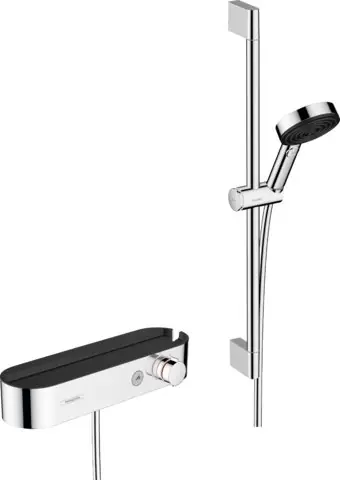 Pulsify Select S sprchová souprava 105 3jet Relaxation s ruční sprchou, termostatem, sprchovou tyčí 65 cm, jezdcem a sprchovou hadicí (24260000) Aanbieding