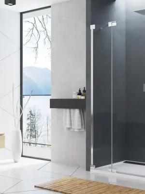 Populair CA13 - jednokřídlé dveře s pevnou stěnou v rovině levé 100 cm, rám aluchrom, sklo Screen (CA13G1005087)