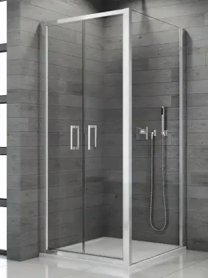TOPP2 - dvoukřídlé lítací dveře 100 cm, sklo Durlux, rám aluchrom (TOPP210005022) Dagaanbieding