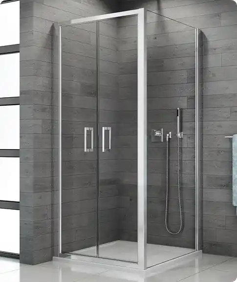 Merkproduct TOPP2 - dvoukřídlé lítací dveře 90 cm, sklo Durlux, rám aluchrom (TOPP209005022)