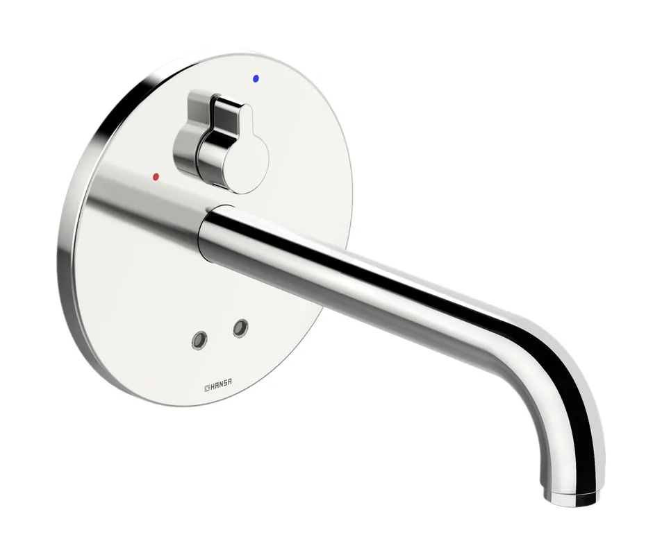 Sleva Hansaelectra - nadomítková část podomítkové umyvadlové baterie, 3 V, Bluetooth, mosaz, vyložení 245 mm (81812119)