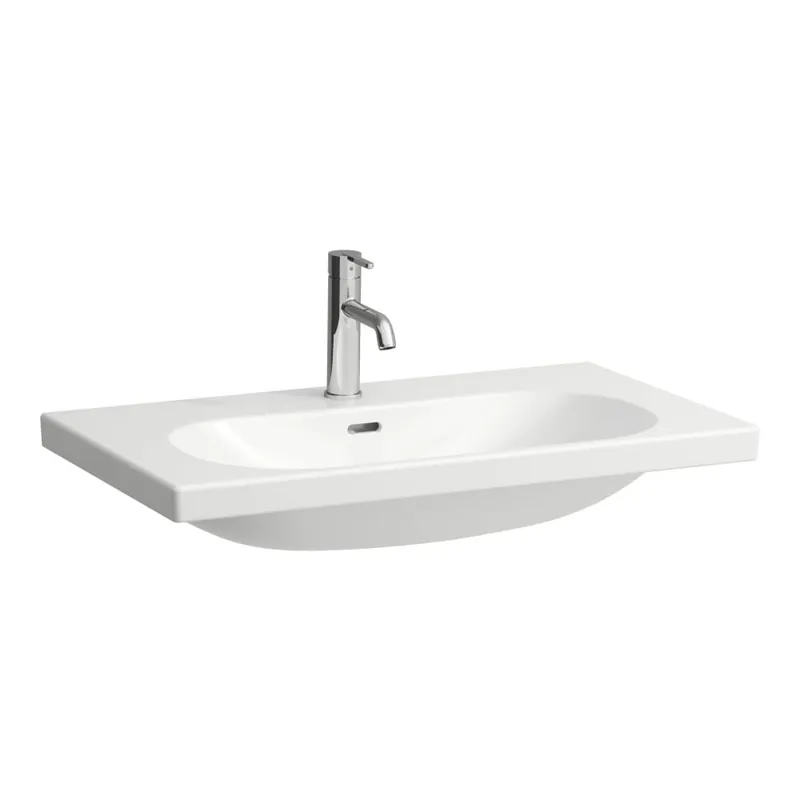 Gereduceerde Prijs Lua - umyvadlo do nábytku 80x46, otvor pro baterii, s přepadem, broušená hrana (H8160870001041)