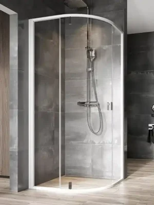 NSKK3-90 čtvrtkruhový kout, rám bílý/sklo transparent, 90x90 (3O677100Z1) Must-Have