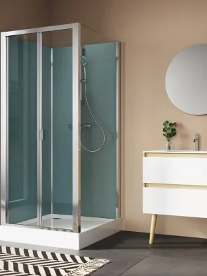 Aanbieding Modul 1200 U-montáž čtyřpanelová sprchová kabina 80x100 cm, zlamovací dveře, termostatická baterie (21083F214007)