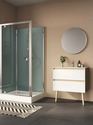 Alleen Vandaag Modul 1200 D20T1+D20F1 do rohu čtyřpanelová sprchová kabina 80x80 cm, křídlové dveře, termostatická baterie (28083P124007)