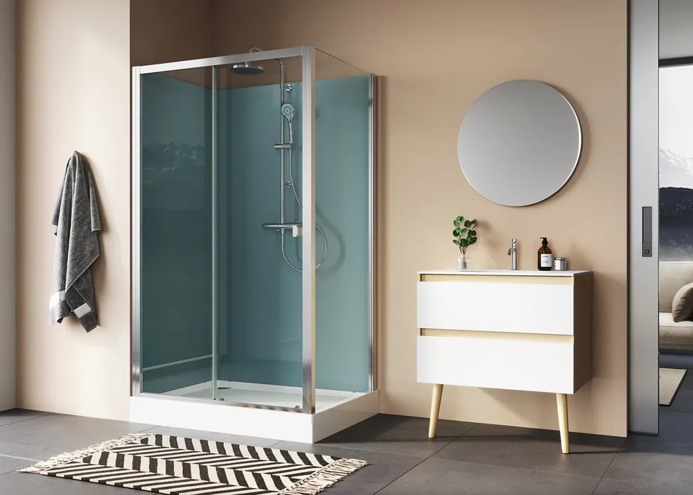 Finale Uitverkoop Modul 1200 D20S2+D20F1 do rohu čtyřpanelová sprchová kabina 80x120 cm, posuvné dveře, termostatická baterie (21283S224007)