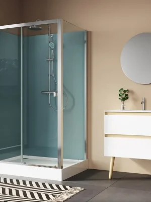 Zlevněný Modul 1200 do niky čtyřpanelová sprchová kabina 80x120 cm, posuvné dveře, termostatická baterie, hlavová sprcha (21284S234007)