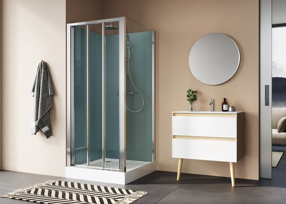 Meest Verkocht Modul 1200 do niky čtyřpanelová sprchová kabina 80x100 cm, posuvné dveře, termostatická baterie, hlavová sprcha (21084S334007)