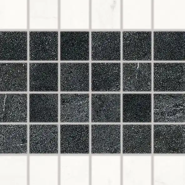 Vein - obkládačka mozaika 5x5 bíločerná lesklá, tl. 8 mm (WDM05133) Actieprijs