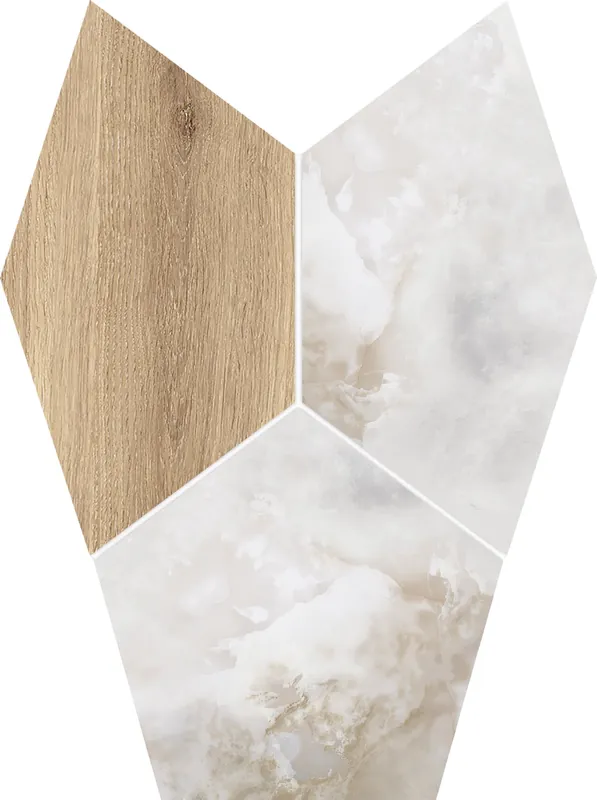 Onice bianco wood mat dekor - obkládačka inzerto 28x31 bílá matná (6005531) Favoriet